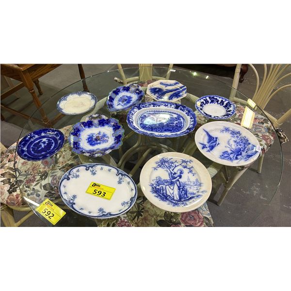 (10) ASSORTED BLUE & WHITE DECORATIVE PLATES