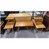 Image 1 : VINTAGE 3-PC WOOD TABLE SET