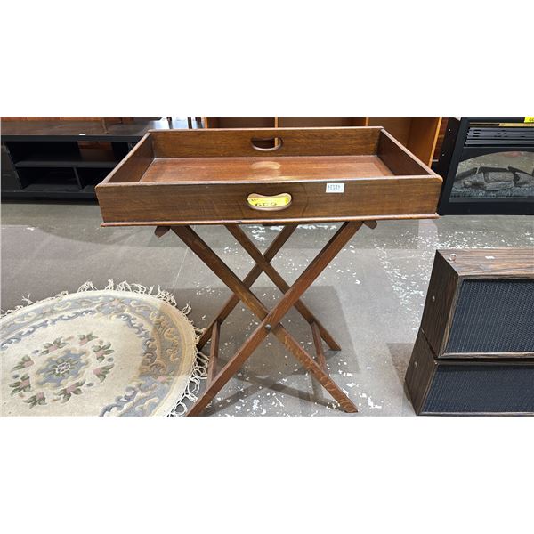 SERVING TRAY WITH FOLDING STAND
