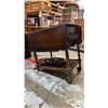 Image 2 : PORTABLE SERVING CART WITH FLIP UP SIDES (2 WHEEL DETACHED, 1 WHEEL BROKEN)