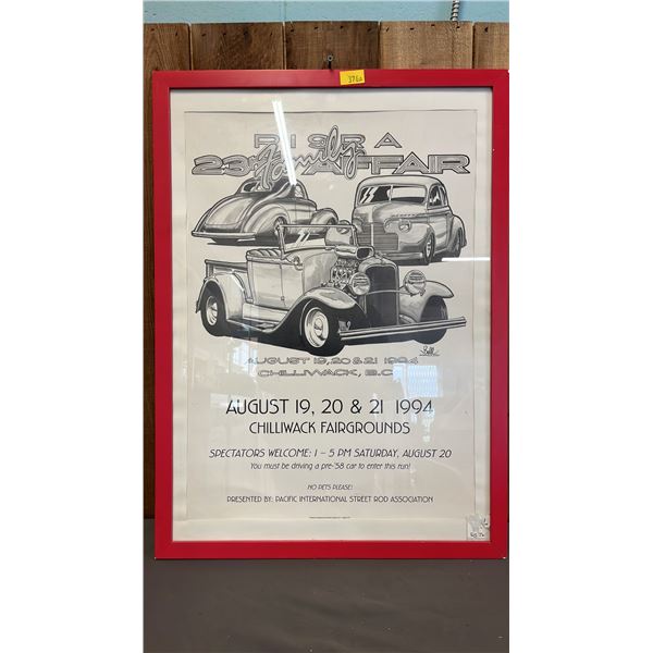 VINTAGE FRAMED 1994 PISRA 23RD ANNUAL FAMILY AFFAIR CHILLIWACK FAIRGROUNDS EVENT POSTER