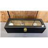 Image 1 : WATCH DISPLAY BOX WITH (3) ASSORTED WATCHES