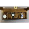 Image 2 : WATCH DISPLAY BOX WITH (3) ASSORTED WATCHES