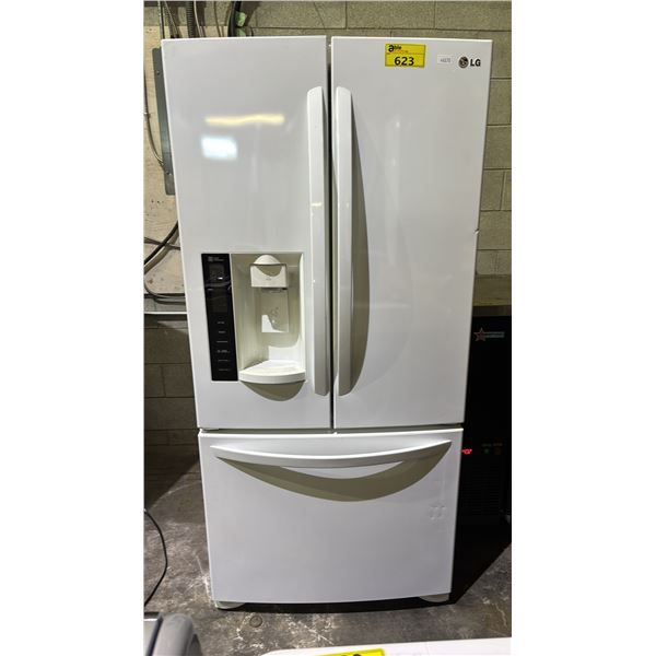 LG FRENCH DOOR FRIDGE WITH ROLLOUT COOLER, ROLLOUT FREEZER & WATER/ICE DISPENSER 32.5"W