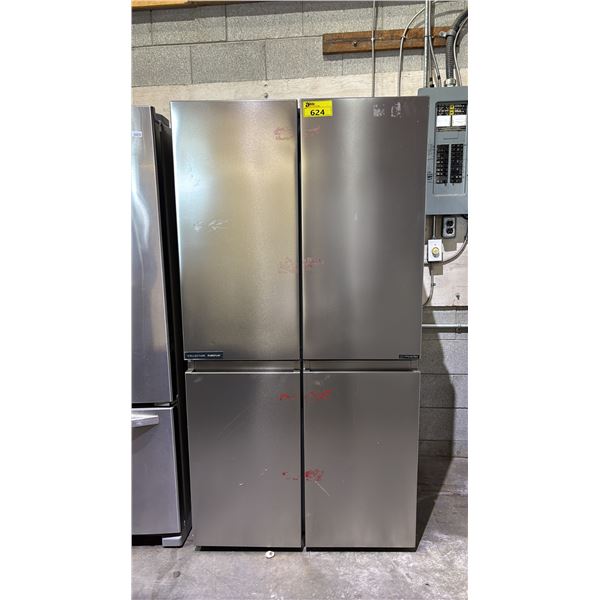 HISENSE PUREFLAT COLLECTION STAINLESS STEEL FRENCH DOOR FRIDGE WITH FRENCH DOOR FREEZER 36"W