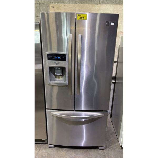 KENMORE FRENCH DOOR FRIDGE WITH ROLLOUT FREEZER & WATER/ICE DISPENSER 32.5"W