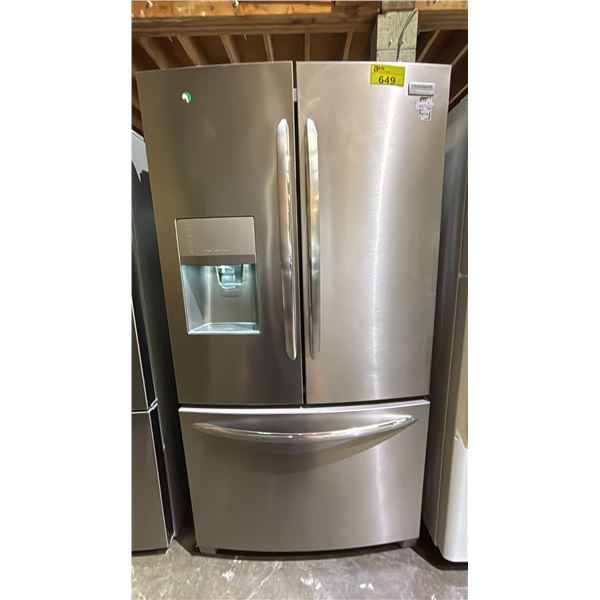 FRIGIDAIRE GALLERY STAINLESS STEEL FRENCH DOOR FRIDGE WITH ROLLOUT FREEZER & WATER/ICE DISPENSER