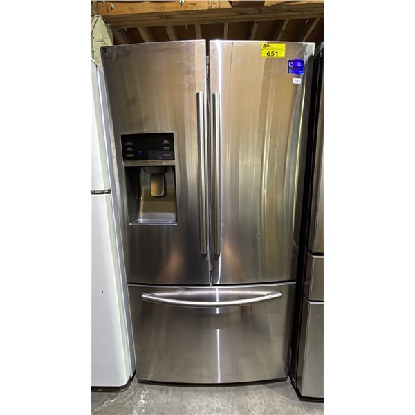 SAMSUNG STAINLESS STEEL FRENCH DOOR FRIDGE WITH ROLLOUT FREEZER & WATER/ICE DISPENSER 36"W