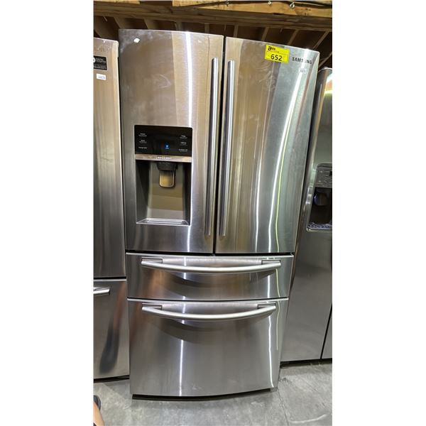 SAMSUNG STAINLESS STEEL FRENCH DOOR FRIDGE WITH ROLLOUT COOLER, ROLLOUT FREEZER & WATER/ICE