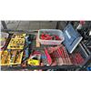 Image 3 : SHELF OF ASSORTED ITEMS INCLUDING; ROTARY TOOLS & ROTARY BIT SETS, DRILL BITS, C-CLAMPS & MORE