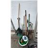 Image 1 : ASSORTED GARDEN TOOLS INCLUDING; SHOVELS, RAKE, PITCHFORK & MORE