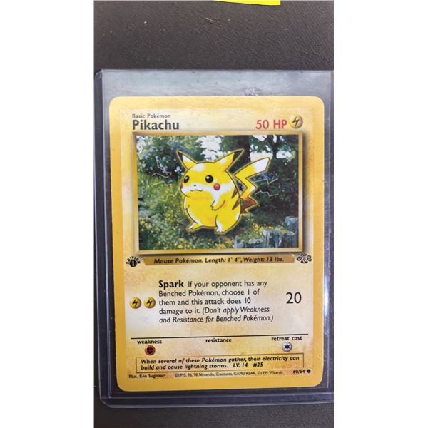 1ST EDITION 60/64 WOTC PIKACHU JUNGLE POKEMON CARD
