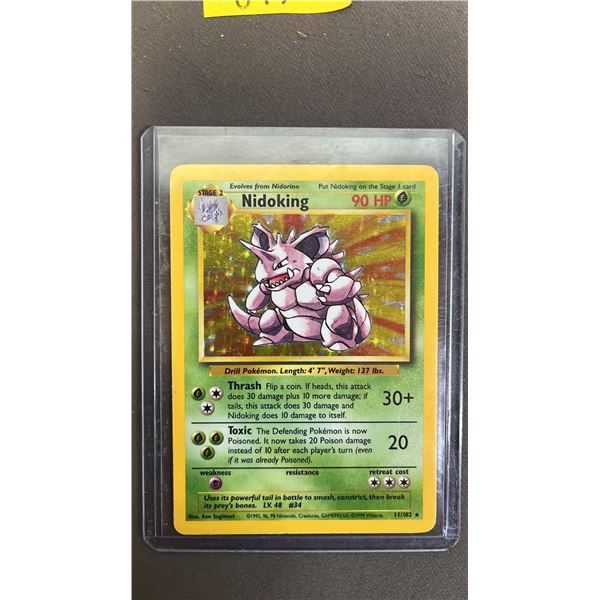 1999 NIDOKING HOLO 11/102 UNLIMITED POKEMON CARD