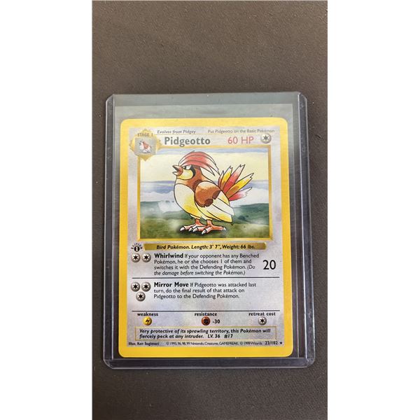 1999 1ST EDITION BASE 22/102 PIDGEOTTO POKEMON CARD