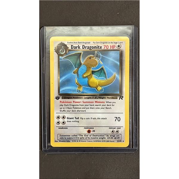 1ST EDITION 22/82 DARK DRAGONITE TEAM ROCKET POKEMON CARD