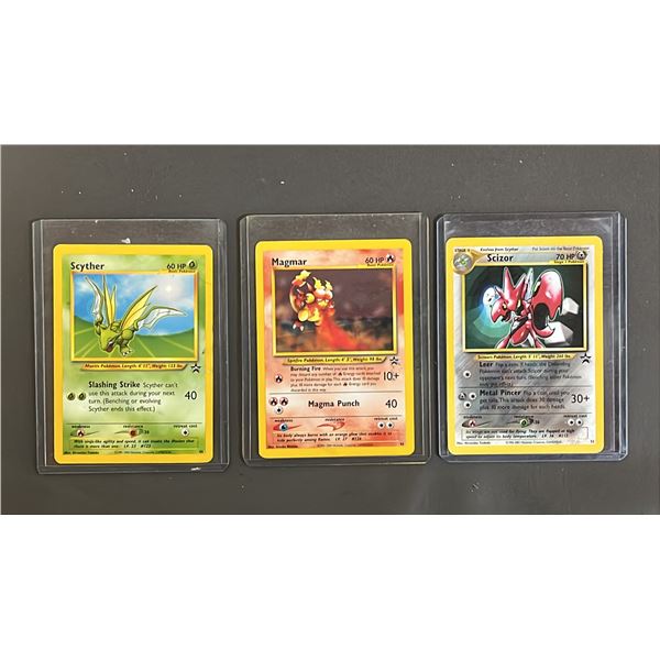 (3) POKEMON HTF PROMO CARDS: MAGMAR, SCYTHER & SCIZOR