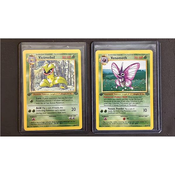 1ST EDITION 29/64 VENOMOTH JUNGLE POKEMON CARD & 1999 VICTREEBELL 20/64 POKEMON CARD