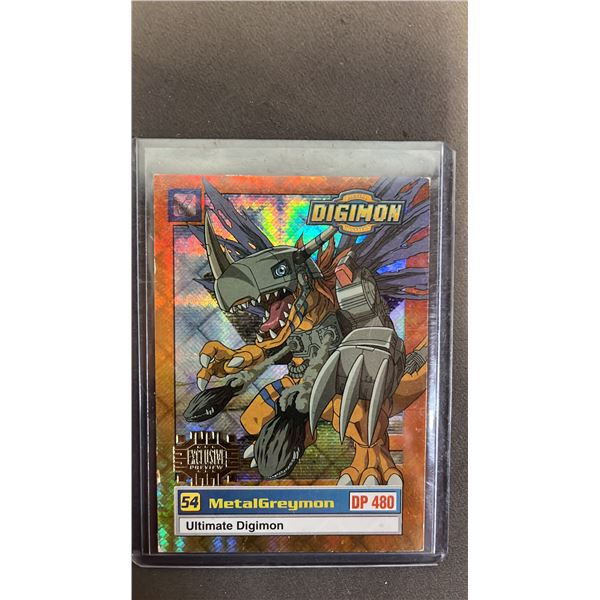 METAL GREYMON DIGIMON #54 U6/8 CHASE SERIES ULTIMATE PRISM CARD
