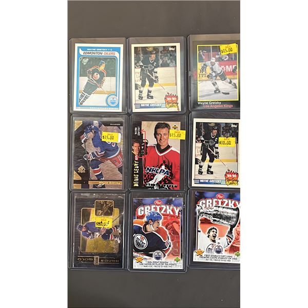 (9) ASSORTED WAYNE GRETZKY CARDS