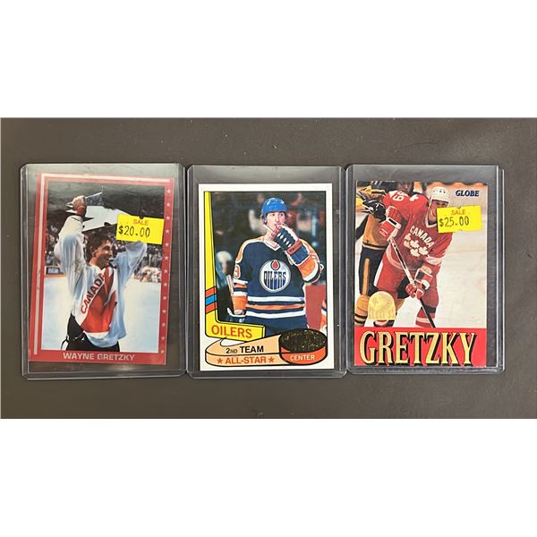 (3) ASSORTED WAYNE GRETZKY CARDS