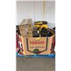 Image 1 : PALLET OF ASSORTED ITEMS INCLUDING; DEWALT WET/DRY VACUUMS, KAYAK ROOF RACK & MORE