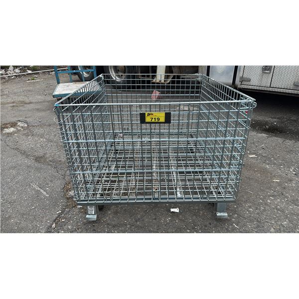 ULINE WIRE CONTAINER WITH CASTERS 48" X 40" X 31.5"