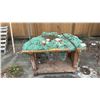 Image 1 : WOOD TABLE WITH FISHING NET CONTENTS