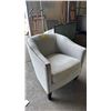 Image 2 : STUDDED FABRIC LOUNGE CHAIR