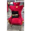 Image 1 : GOLD RAM MOTIF VELVET LOUNGE CHAIR