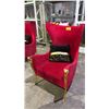 Image 2 : GOLD RAM MOTIF VELVET LOUNGE CHAIR