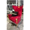 Image 2 : GOLD RAM MOTIF VELVET LOUNGE CHAIR