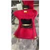 Image 3 : GOLD RAM MOTIF VELVET LOUNGE CHAIR