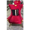 Image 2 : GOLD RAM MOTIF VELVET LOUNGE CHAIR