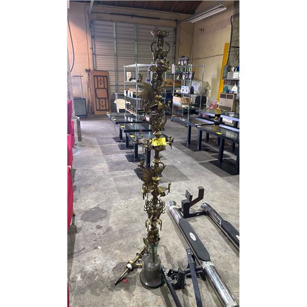 ORNATE BRASS HOOKAH 69" TALL