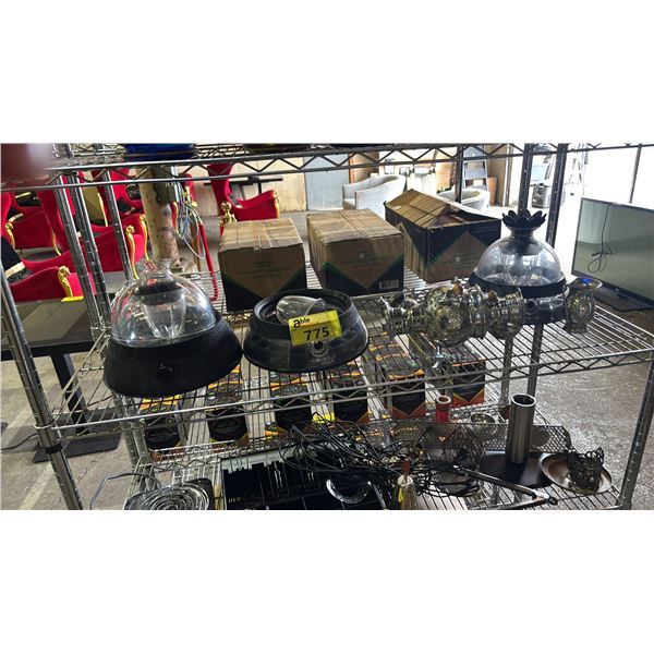 SHELF OF KALOUD HOOKAHS  & A SAMOVAR