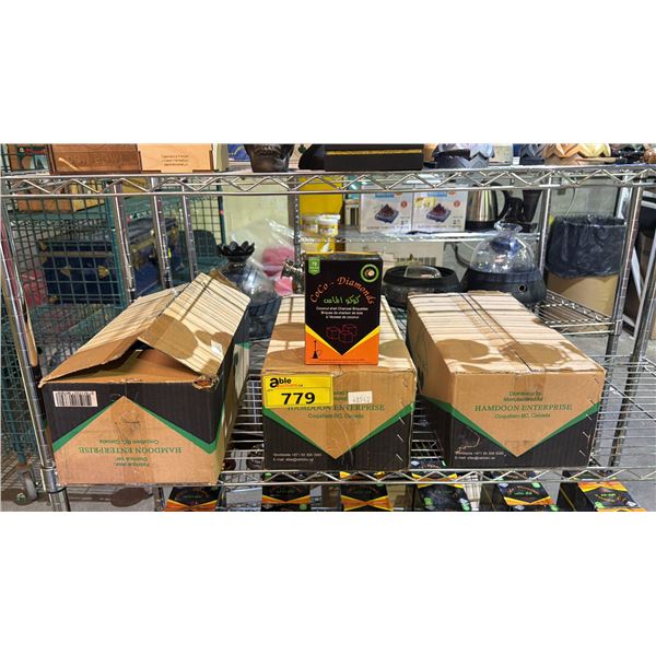 (3) BOXES OF COCO DIAMOND COCONUT SHELL CHARCOAL BRIQUETTES