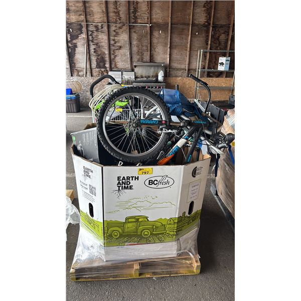 PALLET OF BIKES, LAWN MOWERS, HENCKELS COOKWARE & MORE *WORKING CONDITION UNKNOWN/MAY BE MISSING
