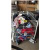 Image 1 : ROLLING METAL WIRE BIN OF ASSORTED CLOTHING *MUST TAKE ALL*