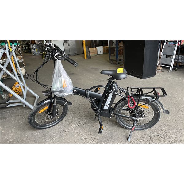 BLACK GO POWER E-BIKE WITH CHARGER *WORKING CONDITION UNKNOWN/MAY BE MISSING PARTS & OR PIECES*