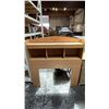 Image 4 : WOOD TWIN HEADBOARD WITH SHELVES & 3 DRAWER WOOD & SEAGRASS STORAGE UNIT