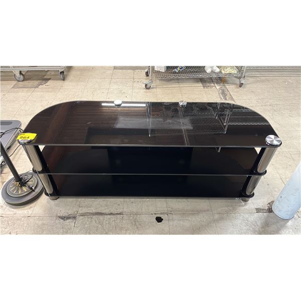 BLACK TEMPERED GLASS TV STAND