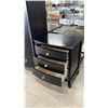 Image 8 : BLACK FAUX LEATHER ARMLESS CHAIR WITH LUMBAR PILLOW: *UPHOLSTERY IS CRACKING IN SEVERAL AREAS*