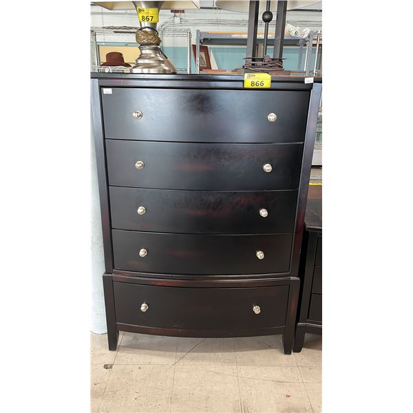 WOOD 5-DRAWER TALLBOY DRESSER WITH MATCHING 3-DRAWER SIDE TABLE
