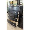 Image 2 : WOOD 5-DRAWER TALLBOY DRESSER WITH MATCHING 3-DRAWER SIDE TABLE