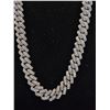 Image 1 : *NEW* PLATINUM PLATED 14MM SIMULATED DIAMOND (CZ) ICED OUT CUBAN LINK NECKLACE: 19.5" LONG