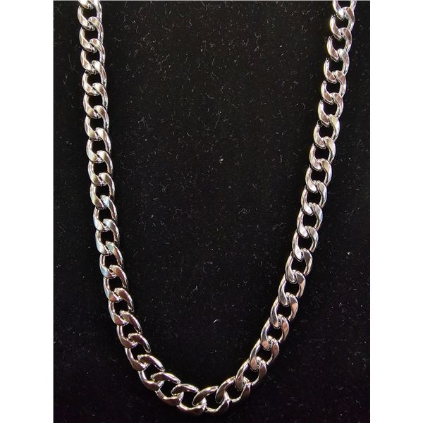 *NEW* PLATINUM PLATED 8MM CUBAN LINK NECKLACE: 22" LONG