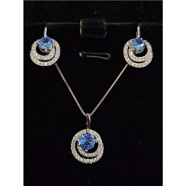 *NEW* .925 SILVER 1.8CTW LAB-CREATED 2 PC SET: 16"-18" LONG