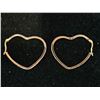Image 1 : *NEW* 14KT GOLD PLATED 45 MM SIMULATED DIAMOND (CZ) HEART HOOP EARRINGS