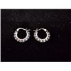 Image 2 : *NEW* PLATINUM PLATED 2 CTW EACH SIMULATED DIAMOND (CZ) HUGGIE EARRINGS:  19MM
