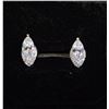 Image 1 : *NEW* PLATINUM PLATED 1 CT EACH MARQUISE CUT SIMULATED DIAMOND (CZ) SEMI-HALO LEVERBACK EARRINGS